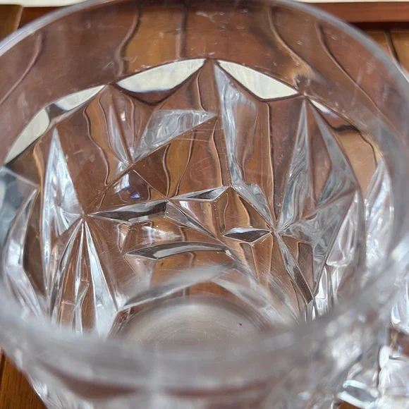 Tiffany & Co Rock Cut White Crystal Drinkware Beer Mugs with Geometric Design